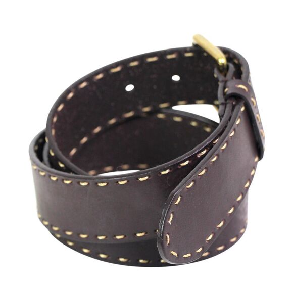 Anne Klein BROWN REAL LEATHER STITCH 1.5"Wd DRESS CASUAL WOMEN'S BELT Sz XL (I32 - Picture 5 of 16